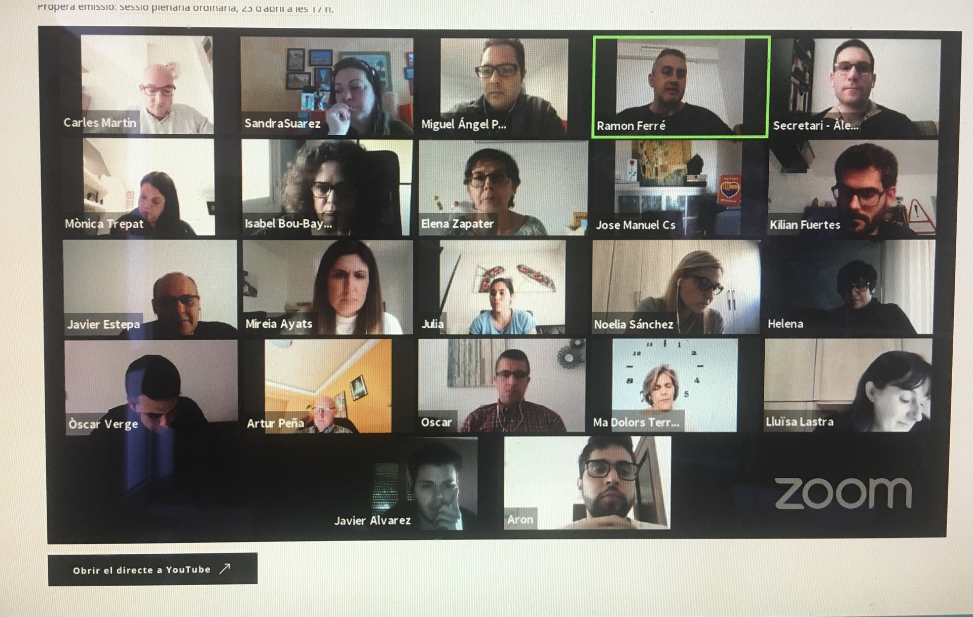 ple virtual 23 d'abril de 2020